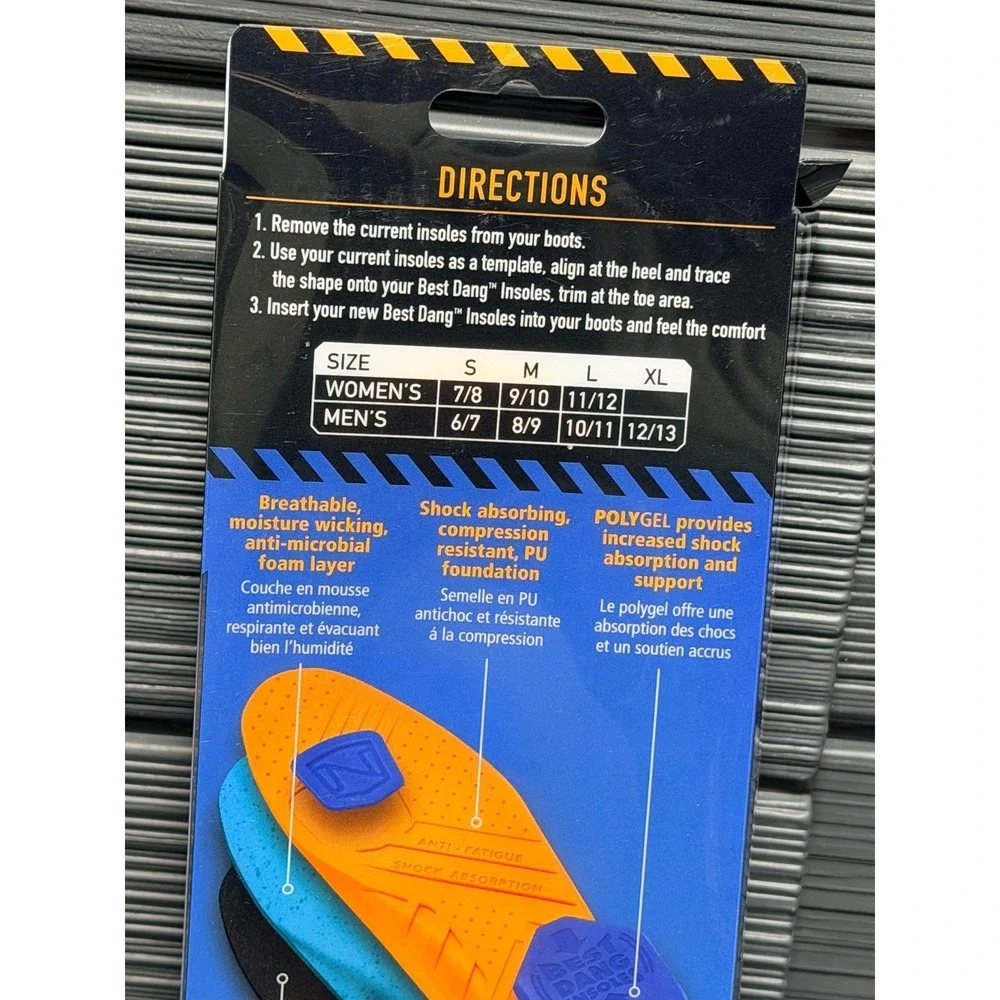Noble Outfitters Best Dang‎ Insoles Gel Orange Mens XLarge 12-13 65065 NEW